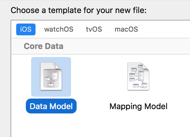 Core Data Model XCode